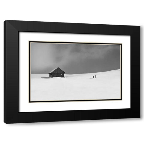 Drumul Spre Casa (The Way Home) Black Modern Wood Framed Art Print with Double Matting by Dumitrescu, Vlad