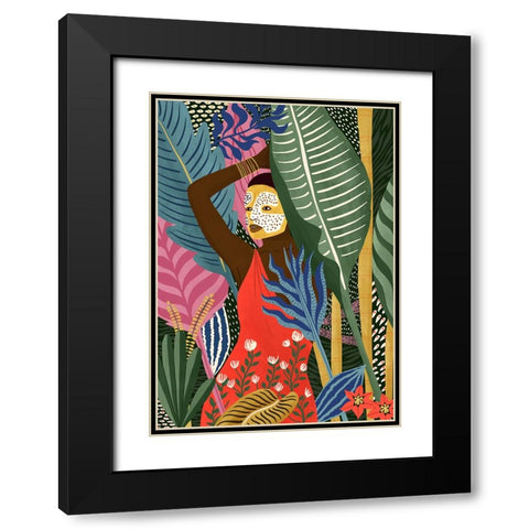 Mask Black Modern Wood Framed Art Print with Double Matting by Tomljanovic, Maja