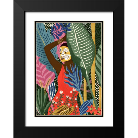 Mask Black Modern Wood Framed Art Print with Double Matting by Tomljanovic, Maja