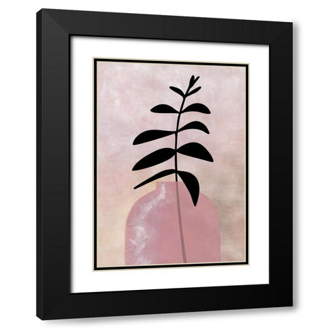 Eui vase with leaves Black Modern Wood Framed Art Print with Double Matting by Laiz Blursbyai, Rosana