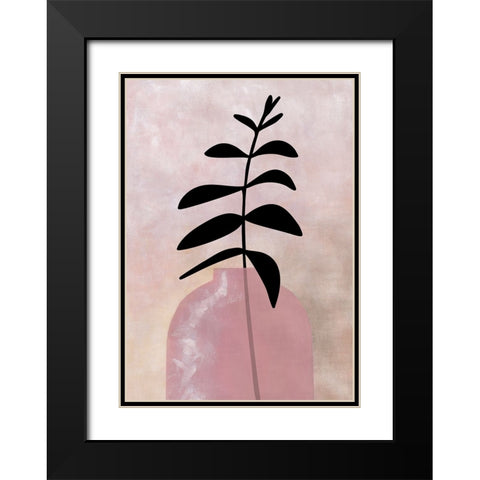 Eui vase with leaves Black Modern Wood Framed Art Print with Double Matting by Laiz Blursbyai, Rosana