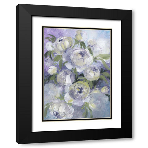 Sady painterly florals in violet Black Modern Wood Framed Art Print with Double Matting by Laiz Blursbyai, Rosana