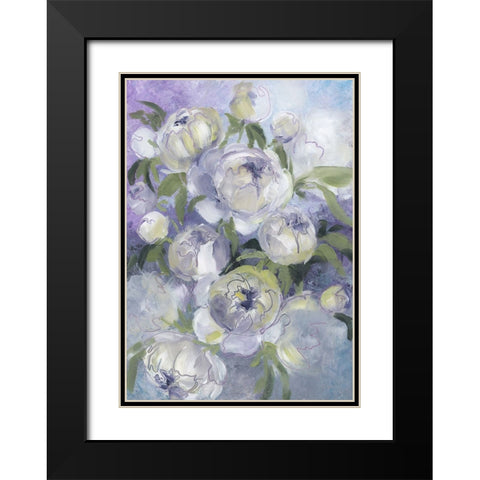 Sady painterly florals in violet Black Modern Wood Framed Art Print with Double Matting by Laiz Blursbyai, Rosana