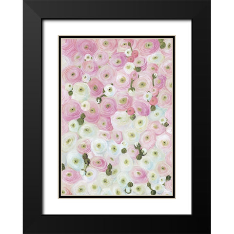 Gabry painterly ranunculus Black Modern Wood Framed Art Print with Double Matting by Laiz Blursbyai, Rosana