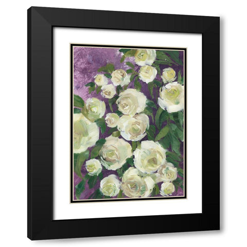 Noray painterly roses Black Modern Wood Framed Art Print with Double Matting by Laiz Blursbyai, Rosana