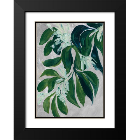 Yoon leaves Black Modern Wood Framed Art Print with Double Matting by Laiz Blursbyai, Rosana
