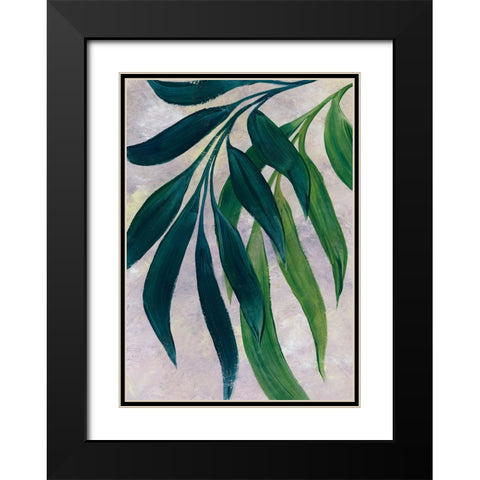 Yone leaves Black Modern Wood Framed Art Print with Double Matting by Laiz Blursbyai, Rosana