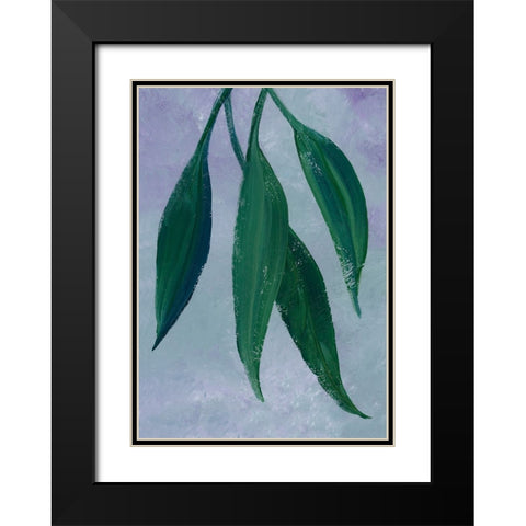 Sulio cascading leaves Black Modern Wood Framed Art Print with Double Matting by Laiz Blursbyai, Rosana