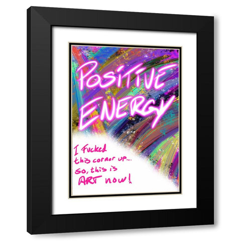 Positive Energy Black Modern Wood Framed Art Print with Double Matting by Harstedt, Tomas