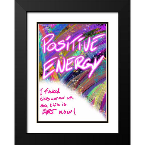Positive Energy Black Modern Wood Framed Art Print with Double Matting by Harstedt, Tomas