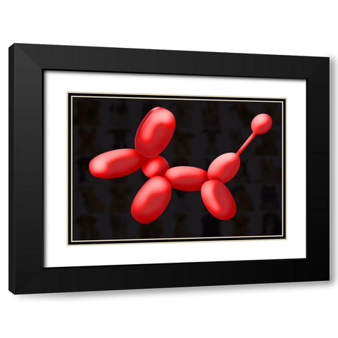 Balloon Dog Black Modern Wood Framed Art Print with Double Matting by Harstedt, Tomas