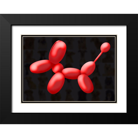 Balloon Dog Black Modern Wood Framed Art Print with Double Matting by Harstedt, Tomas