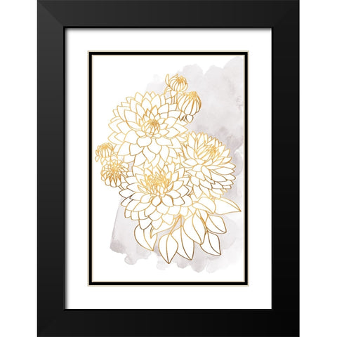 Pacey bouquet in gold and grey Black Modern Wood Framed Art Print with Double Matting by Laiz Blursbyai, Rosana