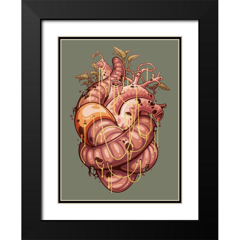 Heartworm Black Modern Wood Framed Art Print with Double Matting by Lawless, Adam