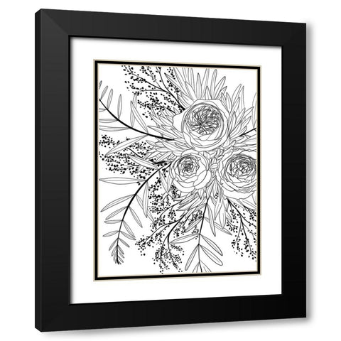 Haruyo bouquet Black Modern Wood Framed Art Print with Double Matting by Laiz Blursbyai, Rosana