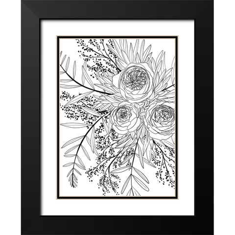 Haruyo bouquet Black Modern Wood Framed Art Print with Double Matting by Laiz Blursbyai, Rosana