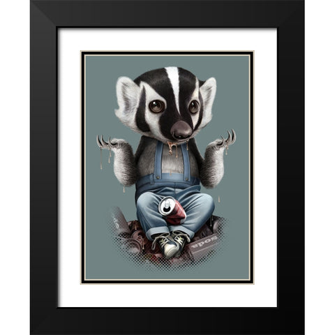 Badger Chill Black Modern Wood Framed Art Print with Double Matting by Lawless, Adam