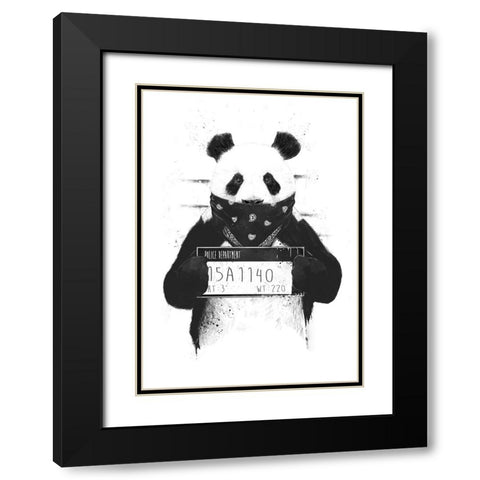 Bad Panda Black Modern Wood Framed Art Print with Double Matting by Solti, Balazs