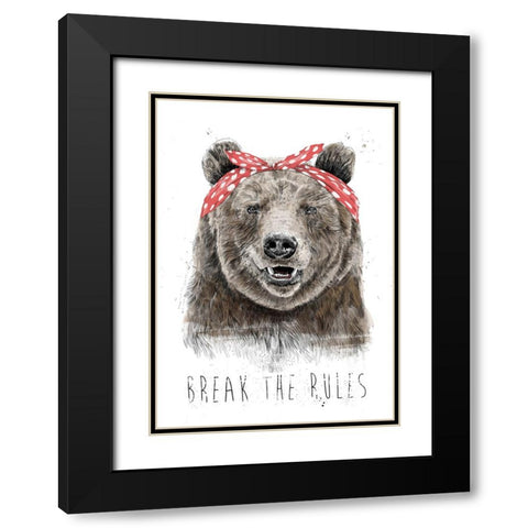 Break the rules Black Modern Wood Framed Art Print with Double Matting by Solti, Balazs