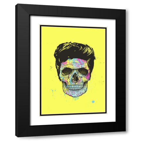 Color your skull Black Modern Wood Framed Art Print with Double Matting by Solti, Balazs