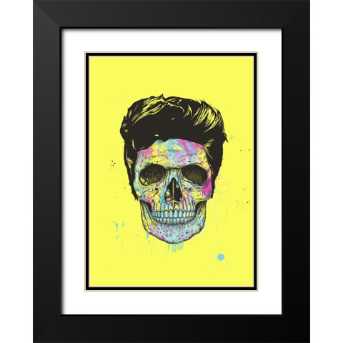 Color your skull Black Modern Wood Framed Art Print with Double Matting by Solti, Balazs