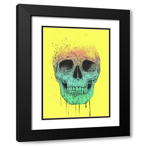 Pop Art Skull Black Modern Wood Framed Art Print with Double Matting by Solti, Balazs