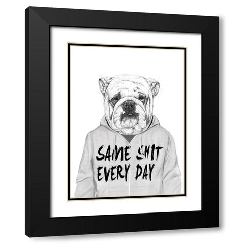 Same shit... Black Modern Wood Framed Art Print with Double Matting by Solti, Balazs