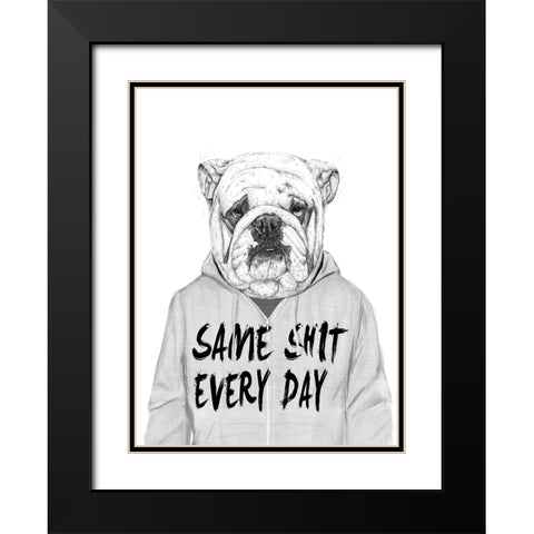 Same shit... Black Modern Wood Framed Art Print with Double Matting by Solti, Balazs