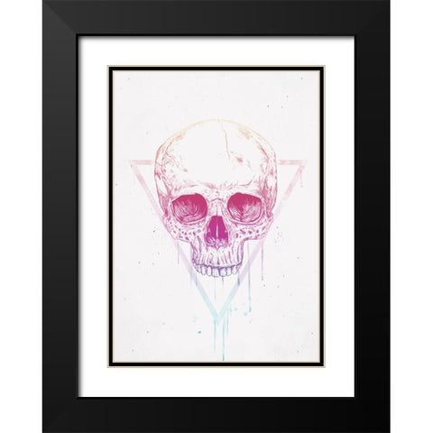Skull in a triangle Black Modern Wood Framed Art Print with Double Matting by Solti, Balazs