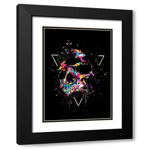 Skull X Black Modern Wood Framed Art Print with Double Matting by Solti, Balazs