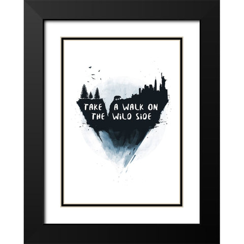 Walk on the wild side Black Modern Wood Framed Art Print with Double Matting by Solti, Balazs