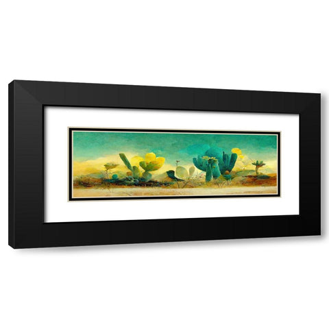 Cactuses Black Modern Wood Framed Art Print with Double Matting by Treechild