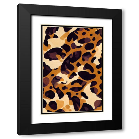 Leo Pattern Black Modern Wood Framed Art Print with Double Matting by Treechild