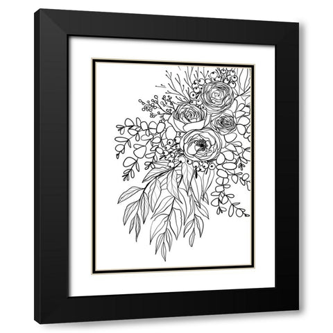 Raes bouquet Black Modern Wood Framed Art Print with Double Matting by Laiz Blursbyai, Rosana