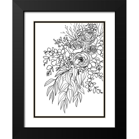 Raes bouquet Black Modern Wood Framed Art Print with Double Matting by Laiz Blursbyai, Rosana