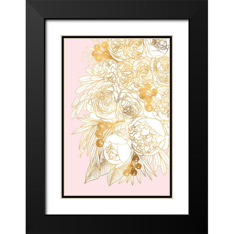 Rekha floral art pair (left) Black Modern Wood Framed Art Print with Double Matting by Laiz Blursbyai, Rosana