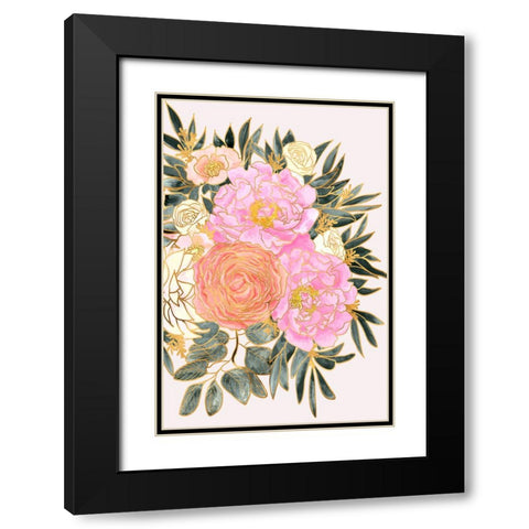 Nanette floral art in pastels Black Modern Wood Framed Art Print with Double Matting by Laiz Blursbyai, Rosana