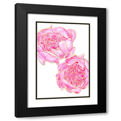 Sallys peonies Black Modern Wood Framed Art Print with Double Matting by Laiz Blursbyai, Rosana