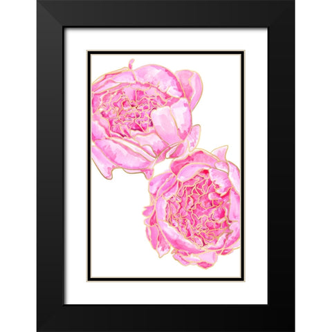 Sallys peonies Black Modern Wood Framed Art Print with Double Matting by Laiz Blursbyai, Rosana