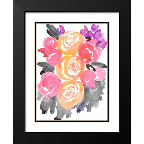 Olympe florals I Black Modern Wood Framed Art Print with Double Matting by Laiz Blursbyai, Rosana