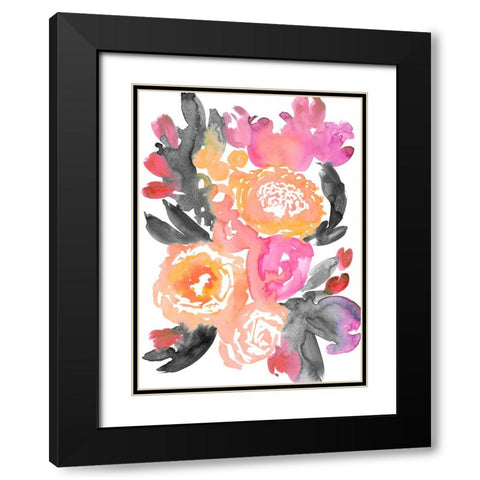 Olympe florals II Black Modern Wood Framed Art Print with Double Matting by Laiz Blursbyai, Rosana