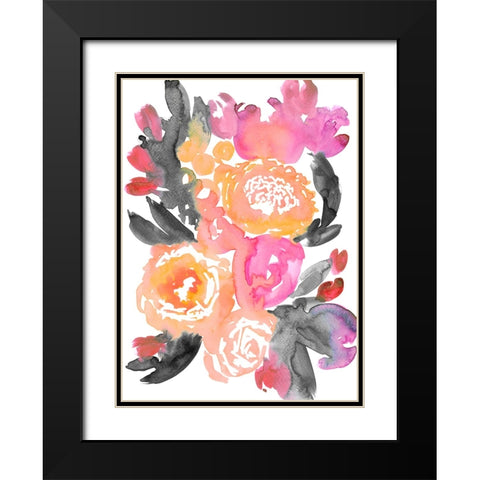 Olympe florals II Black Modern Wood Framed Art Print with Double Matting by Laiz Blursbyai, Rosana