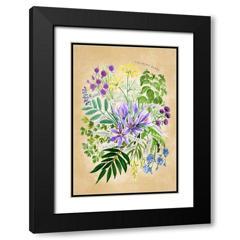 Culinary herbs in vintage sepia Black Modern Wood Framed Art Print with Double Matting by Laiz Blursbyai, Rosana
