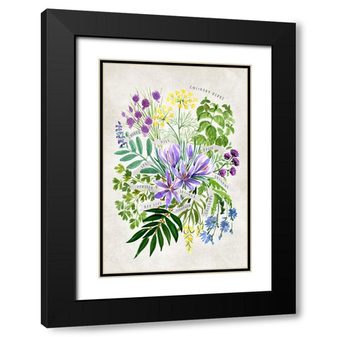 Culinary herbs in vintage gray Black Modern Wood Framed Art Print with Double Matting by Laiz Blursbyai, Rosana