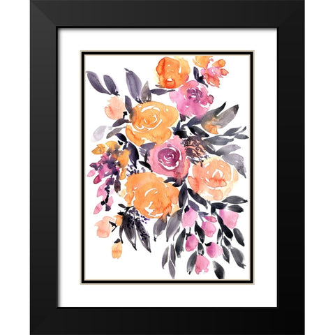 Paloma bouquet Black Modern Wood Framed Art Print with Double Matting by Laiz Blursbyai, Rosana