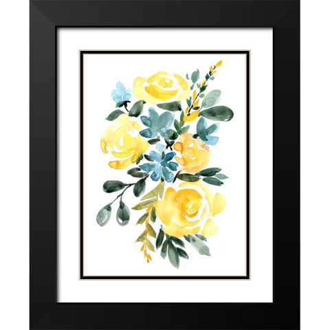 Cora bouquet Black Modern Wood Framed Art Print with Double Matting by Laiz Blursbyai, Rosana