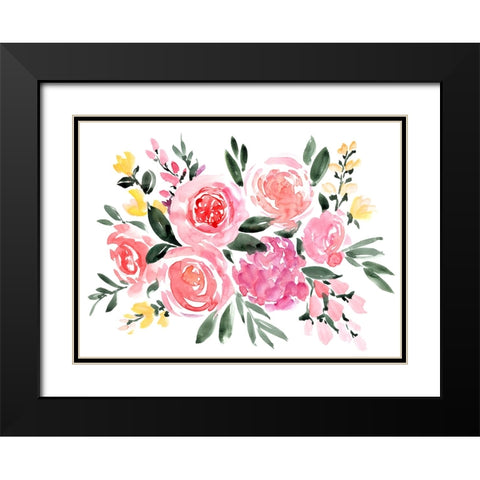 Janis bouquet Black Modern Wood Framed Art Print with Double Matting by Laiz Blursbyai, Rosana