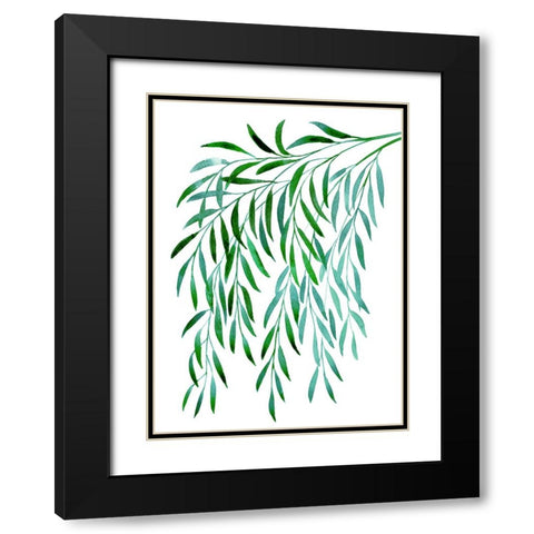 Cascading watercolor eucalyptus Black Modern Wood Framed Art Print with Double Matting by Laiz Blursbyai, Rosana