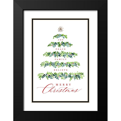 Christmas tree of wishes Black Modern Wood Framed Art Print with Double Matting by Laiz Blursbyai, Rosana