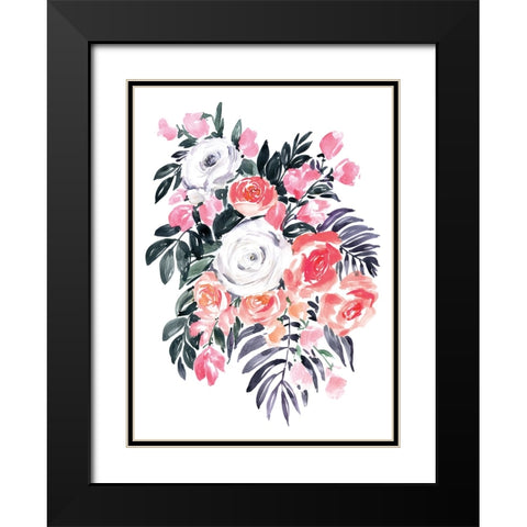 Harriet bouquet in raspberry pink Black Modern Wood Framed Art Print with Double Matting by Laiz Blursbyai, Rosana